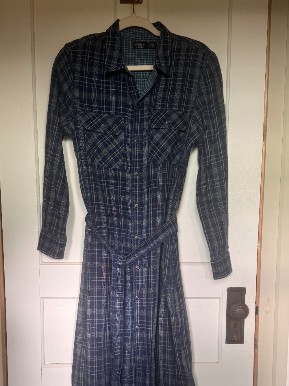 RRL Double RL Ralph Lauren Blue Plaid Dress